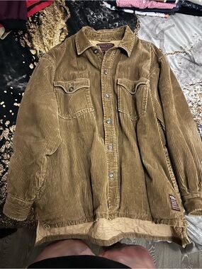 Abercrombie & Fitch Tan Corduroy Shirt Jacket
